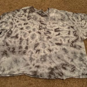 Grey Tie Dye Crop Top